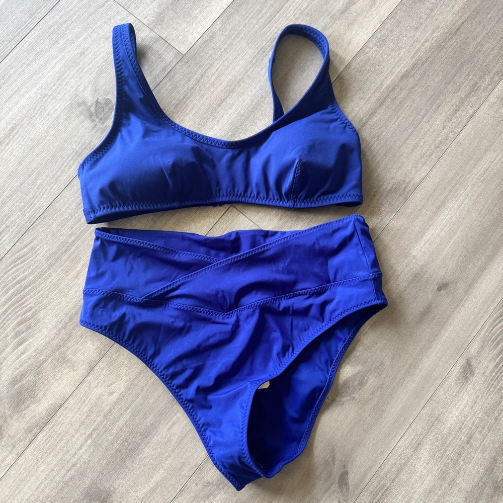 Fabletics Blue high waisted Bikini Set